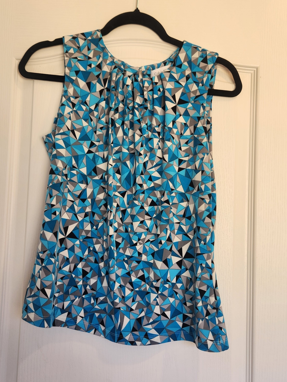 Calvin Klein Blue Geometric Sleeveless Camisole M EUC